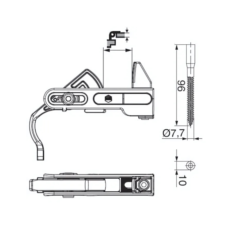 FERMAPERSIANA CLASSIC GR.0 CON PERNO PORTANTE GR.0 NERO OPACO