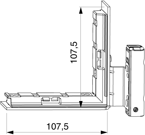 ANGOLO CERNIERA DT130 CON FISSAGGIO BATTUTA E SPESSORE PREMONTATO 12/18-11 DESTRO ARGENTO