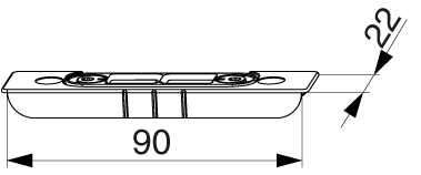 SCONTRO CATENACCIO PER A4 SCOST. 13 MM 2 FORI ARGENTO