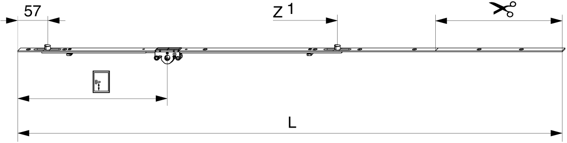 ASTA RULLI FIX MULTIMATIC 1090 E15 CON 2 NOTTOLINI HBB 841-1.090 HM 300 ARGENTO