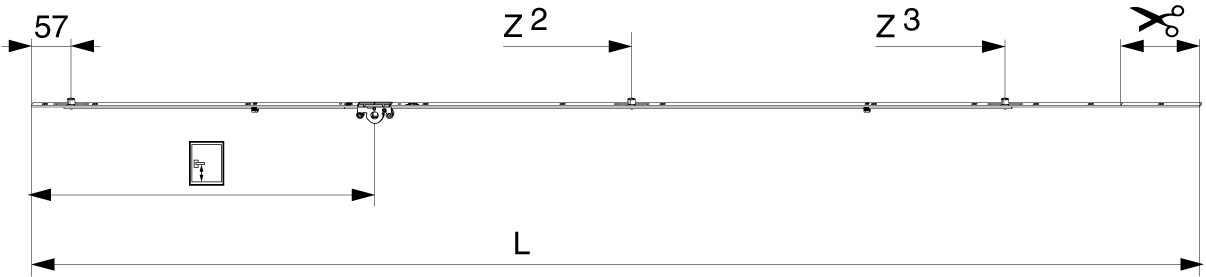 ASTA RULLI FIX MULTIMATIC 1700 E15 CON 3 NOTTOLINI HBB 1.591-1.700 HM 500 ARGENTO
