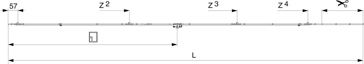 ASTRA RULLI FIX MULTIMATIC 2600 E15 CON 4 NOTTOLINI HBB 2.451 - 2.600 HM 1.050 ARGENTO