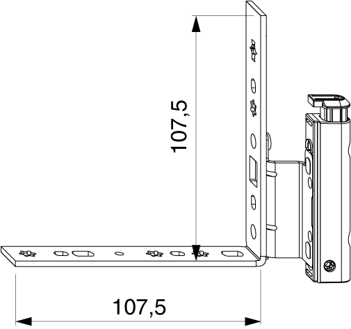 ANGOLO CERNIERA DT130 CON FISSAGGIO BATTUTA 12/20-13 SINISTRO ARGENTO