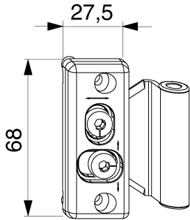 CERNIERA 3 ANTE AD APPLICARE PARTA ANTA PVC PERNI D= 7 MM DISTANZA PERNI 40 MM ARGENTO