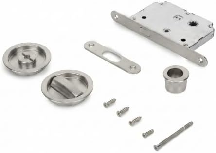 Kit Maniglia per Porte Scorrevoli Tondo Cromo Satinato Brackle