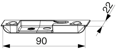 SCONTRO FUNGO PER A4 SCOST. 13 MM CON VITE INCLINATA SINISTRO ARGENTO