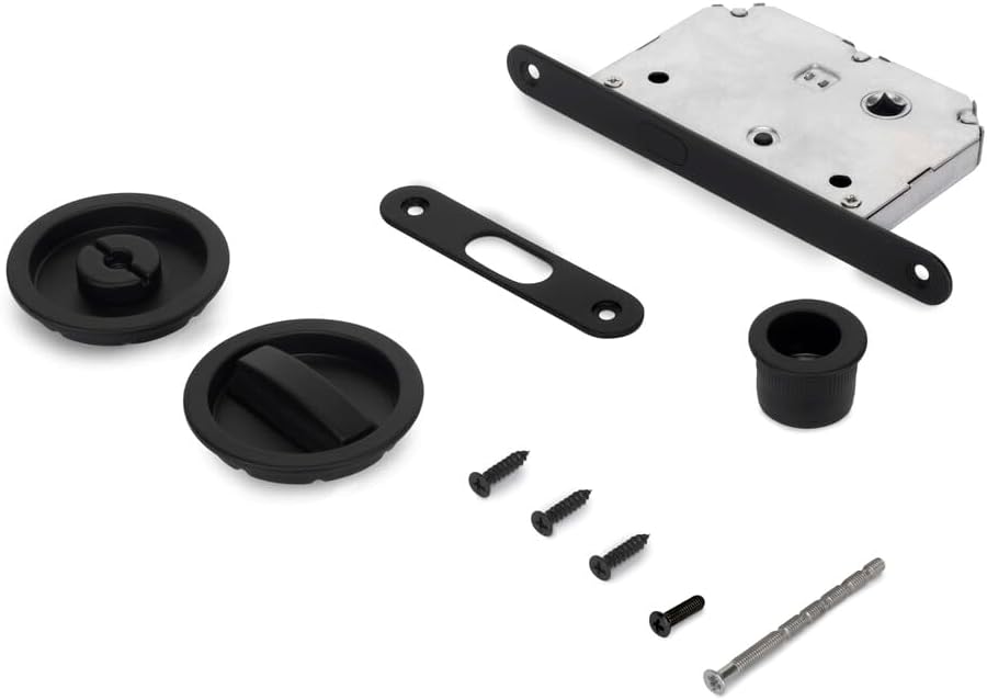 Kit Maniglia per Porte Scorrevoli Tondo Nero Brackle