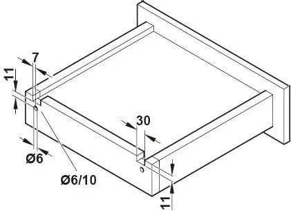 GUIDA CON MONTAGGIO INVISIBILE, HÄFELE MATRIX RUNNER UM A30, USCITA TOTALE, PORTATA FINO A 30 KG AMM 250MM Hafele