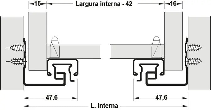 GUIDA CON MONTAGGIO INVISIBILE, HÄFELE MATRIX RUNNER UM A30, USCITA TOTALE, PORTATA FINO A 30 KG AMM 250MM Hafele