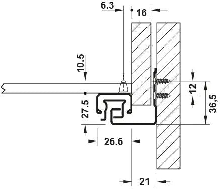 GUIDA CON MONTAGGIO INVISIBILE, HÄFELE MATRIX RUNNER UM A30, USCITA TOTALE, PORTATA FINO A 30 KG 500 MM Hafele