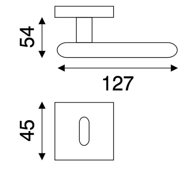 MANIGLIA PER PORTA SELENE CROMO SATINATO