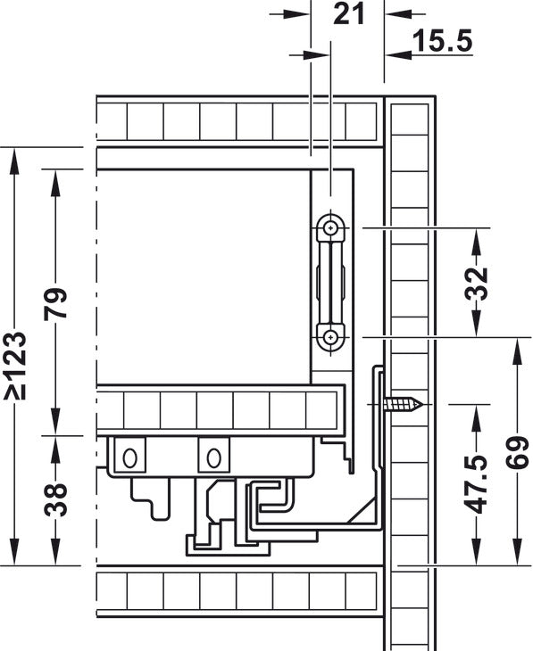 SPONDINA, MATRIX BOX SLIM A, ALTEZZA SPONDINA 89 MM 400 MM ANTRACITE