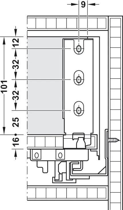 SPONDINA, MATRIX BOX SLIM A, ALTEZZA SPONDINA 128 MM 550 MM BIANCO Hafele