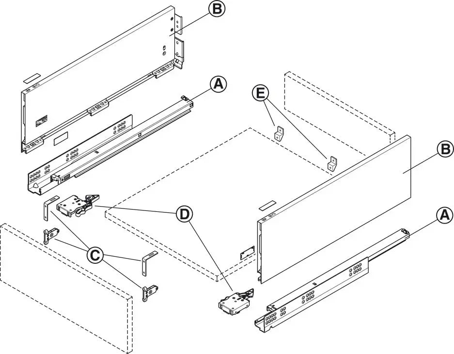 SPONDINA, MATRIX BOX SLIM A ALTERZZA SPONDINA 175 550 MM ANTRACITE Hafele