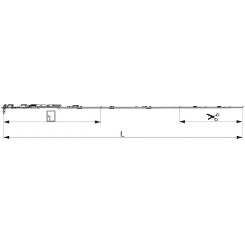 ASTA A LEVA MM 'EURONUT' TRE ANTE FIXHBB 1.950 HBB 1.701-1.950 HM 1.050 ARGENTO Maico srl