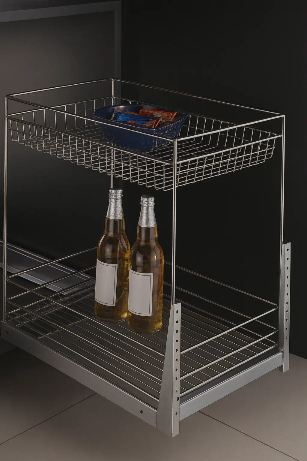 CESTELLO ESTRAIBILE 2 PIANI 473X145X514,5 MM PER BASE 20 CM Brackle