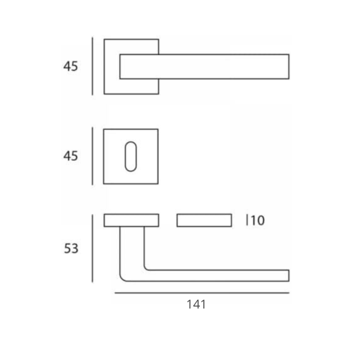 MANIGLIA PER PORTA AURA CROMO SATINATO