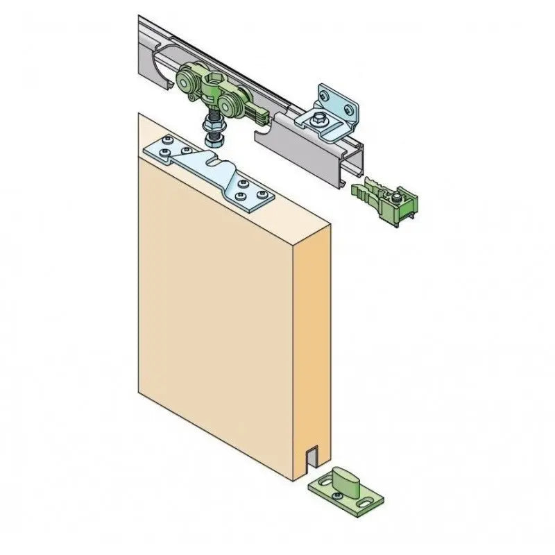 KIT PER PORTA SCORREVOLE PORTATA FINO A 80 KG COMPLETO DI BINARIO Sisco Sistem