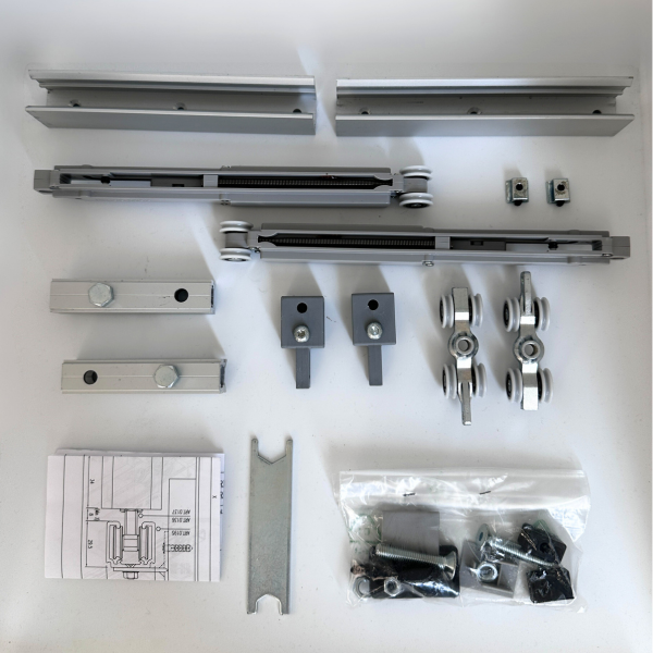 KIT SCORREVOLE PER PORTA AMMORTIZZATO PORTATA FINO A 80 KG CON BINARIO