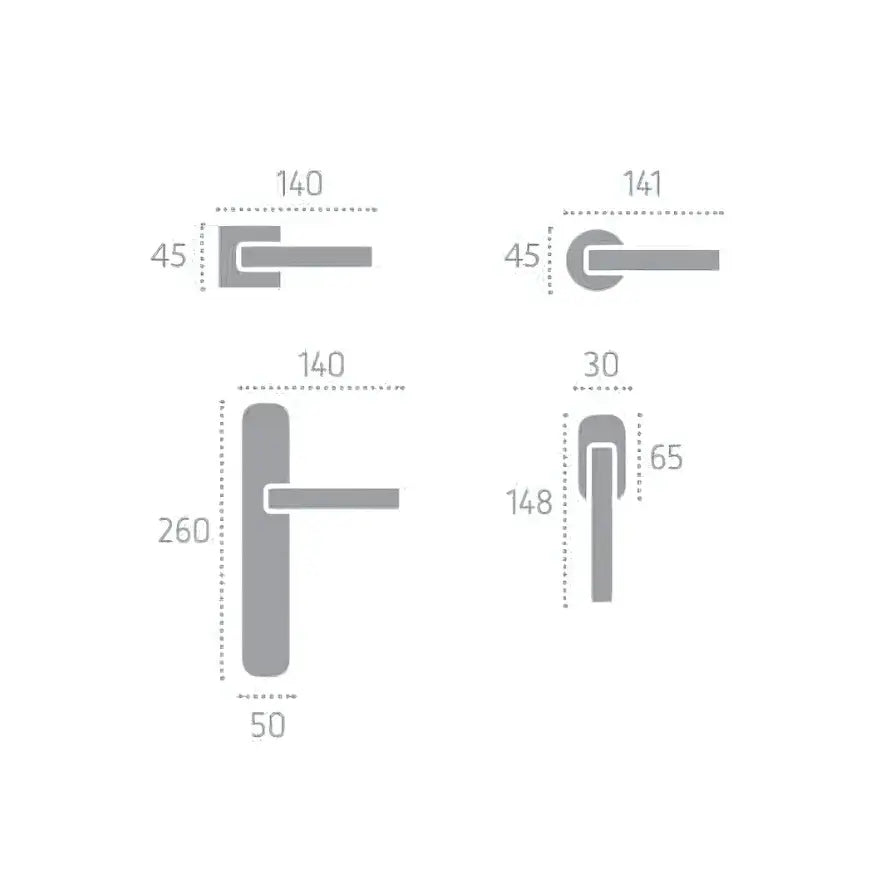 MANIGLIA PER PORTA AURA NERO OPACO Brackle