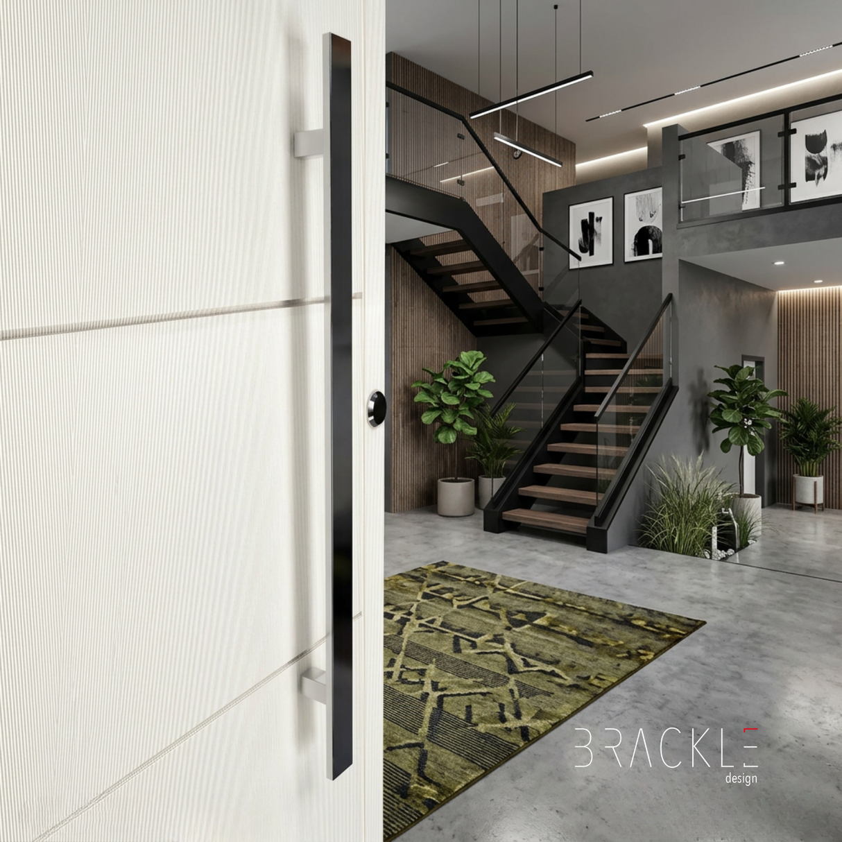 Maniglione 302 Zancato Per Porta In Acciaio Inox Brackle