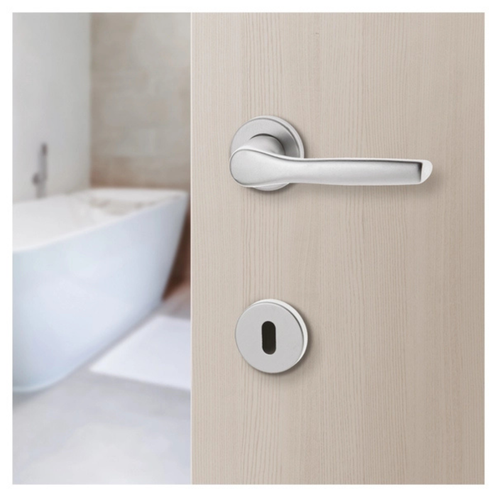 MANIGLIA PER PORTA GINEVRA ARGENTO SATINATO