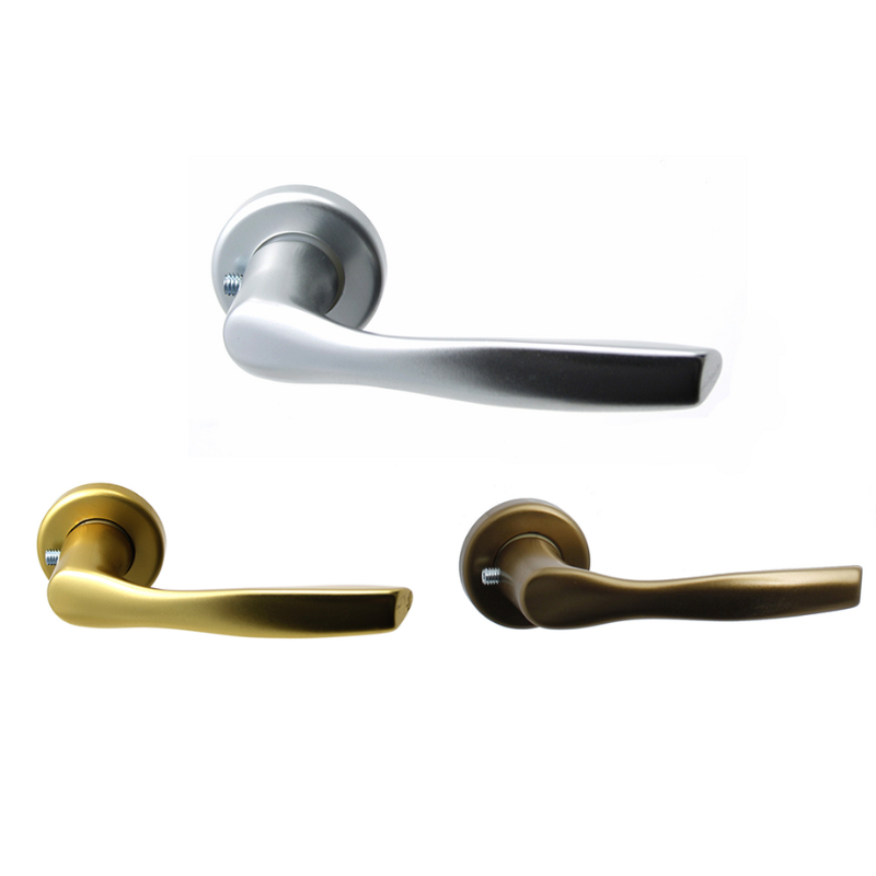 MANIGLIA PER PORTA GINEVRA ARGENTO SATINATO