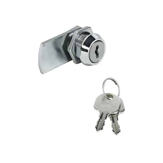 SERRATURA A LEVA, CON CILINDRO A PIASTRINE MONTATO FISSO, CON LEVA DI CHIUSURA DIRITTA