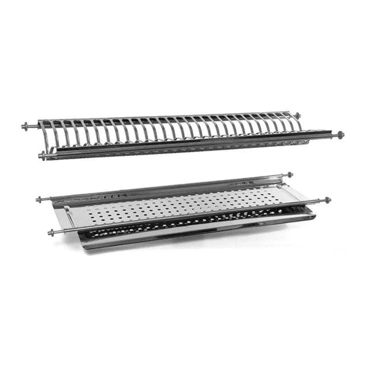 SCOLAPIATTI A MOLLA 56CM ACCIAO INOX CON VASCHETTA RACCOGLI GOCCE Brackle
