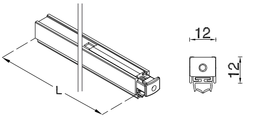D13545 GUARNIZIONE SOTTOPORTA MACO MINI 12X12 MM L=334 CONFEZIONE SINGOLA