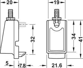 REGGITUBO, PER TUBO PER ARMADIO HÄFELE DRESSCODE, AD ANGOLO