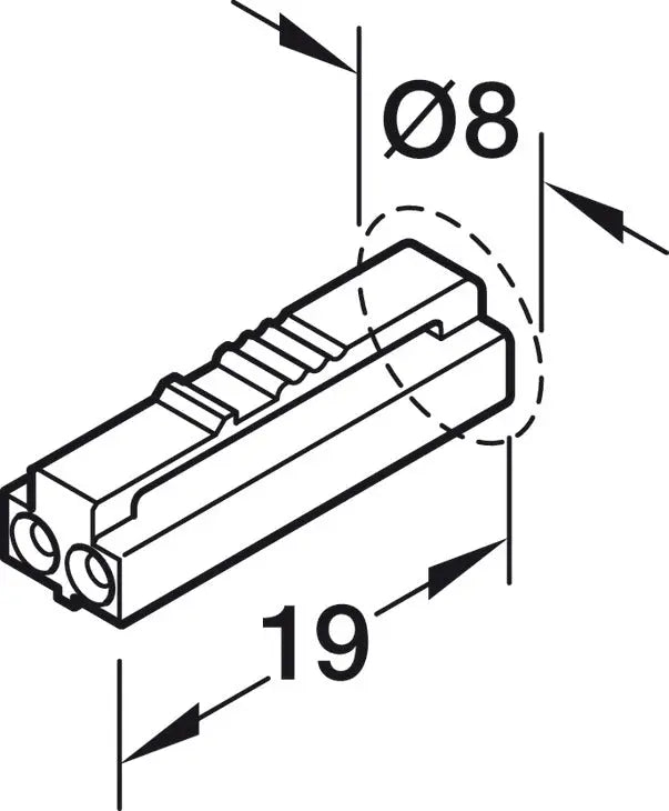 CAVO, PER HÄFELE LOOX5 24 V MODULARE CON CONNETTORE A CLIP A 2 POLI (MONOCROMATICO O TECNICA A 2 FILE MULTI-WHITE) Hafele