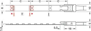 STRIP LED, HÄFELE LOOX5 ECO LED 3074 24V 8 MM A 2 POLI (MONOCROMATICO), 120 LED/M 9.6W/M IP20 Hafele