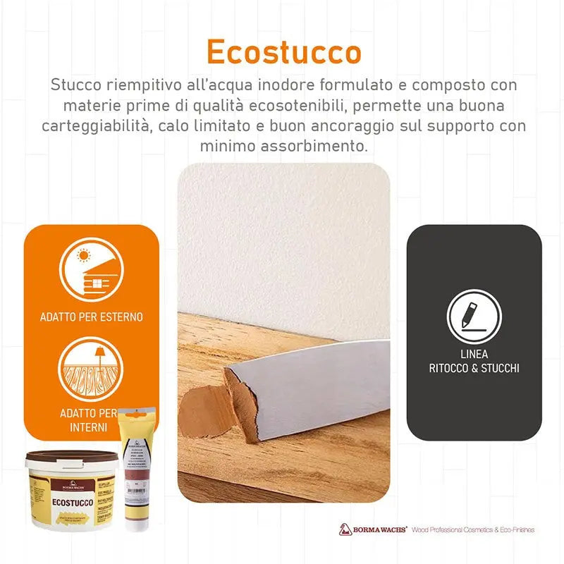 STUCCO BORMA WACHS FINITURA BIANCO (50) IN BARATTOLO DA 1 KG Borma Wachs