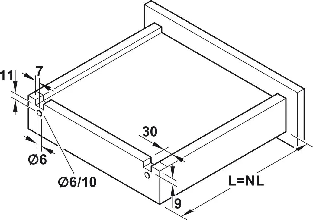GUIDA CON MONTAGGIO INVISIBILE, HÄFELE MATRIX RUNNER UM A30, USCITA TOTALE, PORTATA FINO A 30 KG Hafele Italia S.r.l.