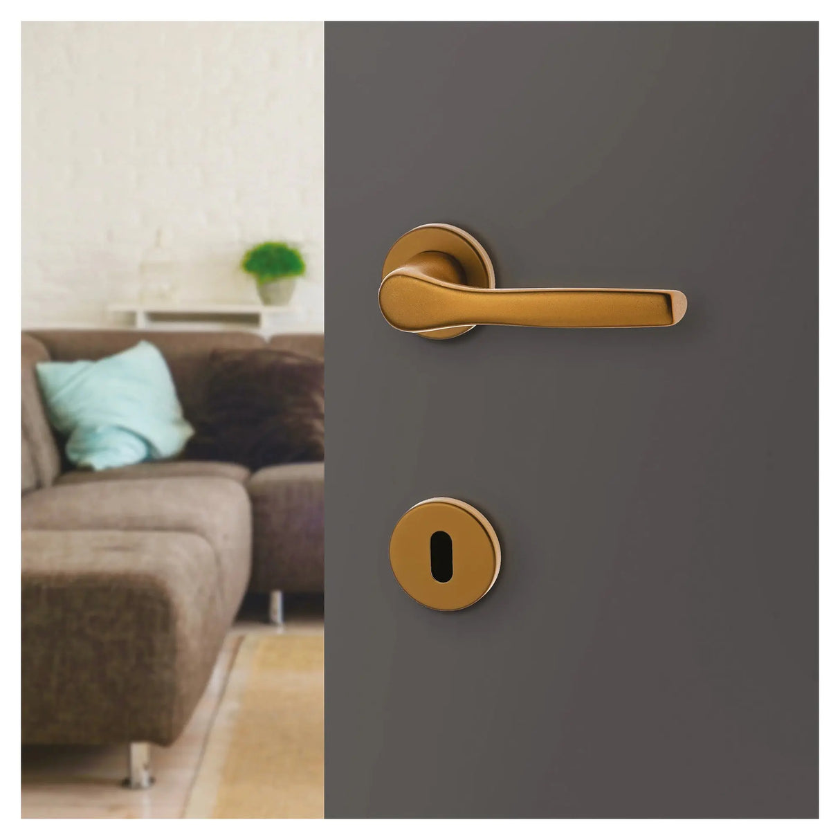 MANIGLIA PER PORTA GINEVRA ARGENTO SATINATO Brackle