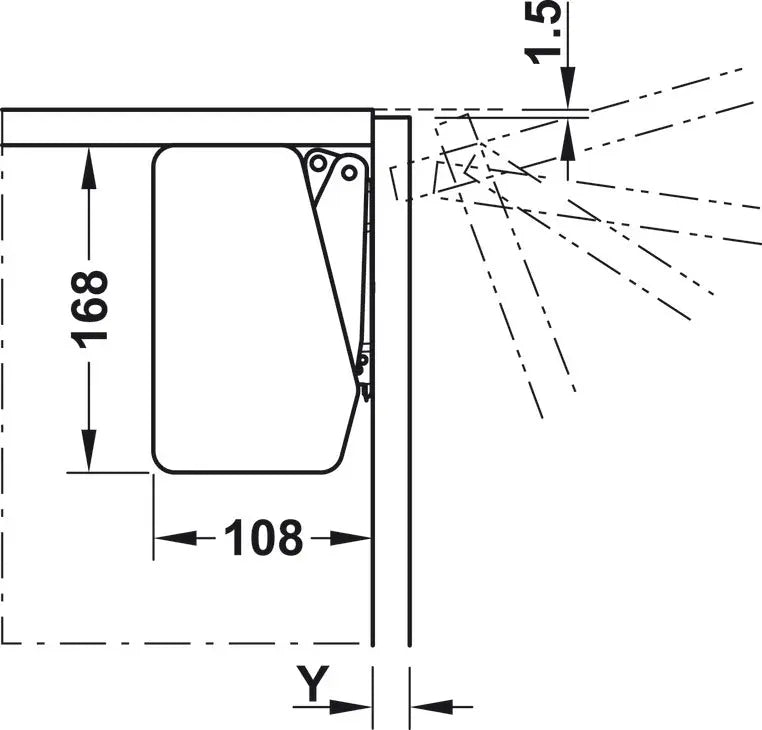 GUARNITURA PER ANTE A RIBALTA, FREE FLAP 1.7 Hafele