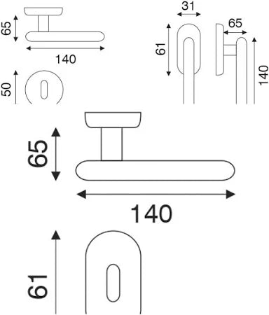 MANIGLIA PER PORTA MEROPE CROMO SATINATO