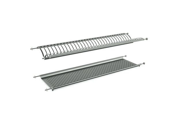 SCOLAPIATTI INCASSO ACCIAO 41CM INOX A MOLLA BASE + VASCHETTA RACCOGLI GOCCE Siderplast