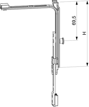 MOVIMENTO ANGOLARE MULTIMATIC PROLUNGABILE VERTICALMENTE CON SCARPETTA CON 1 FUNGO HBB 750-2.800 ARGENTO Maico srl
