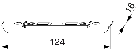SCONTRO CATENACCIO PER A4 SCOST. 9MM 3 FORI ARGENTO