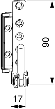 SUPPORTO CERNIERA DT160 4/18 SINISTRO ARGENTO