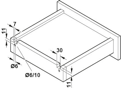 GUIDA CON MONTAGGIO INVISIBILE, HÄFELE MATRIX RUNNER UM A30, USCITA TOTALE, PORTATA FINO A 30 KG 500 MM