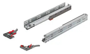 GUIDA CON MONTAGGIO INVISIBILE, HÄFELE MATRIX RUNNER UM A30, USCITA TOTALE, PORTATA FINO A 30 KG, SCORRIMENTO SINCRONIZZATO 500MM PUSH Hafele