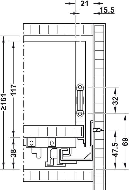 SPONDINA, MATRIX BOX SLIM A, ALTEZZA SPONDINA 128 MM 500 MM BIANCO