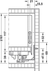SPONDINA, MATRIX BOX SLIM A, ALTEZZA SPONDINA 128 MM 500 MM BIANCO