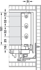 SPONDINA, MATRIX BOX SLIM A, ALTEZZA SPONDINA 128 MM 500 MM BIANCO