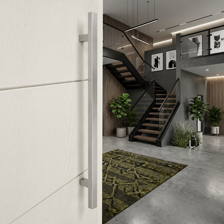 Maniglione Per Porta Modello Quadrato Dritto In Acciaio Inox Brackle