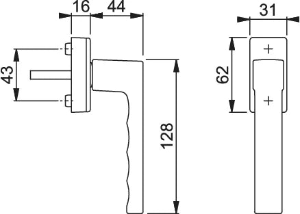 MANIGLIA PER FINESTRA 1033 PASSANTE Brackle