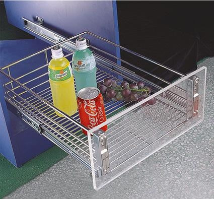 CESTELLO IN FILO ACCIAIO CROMATO 564X500X181 MM CON GUIDA SOFT-CLOSE